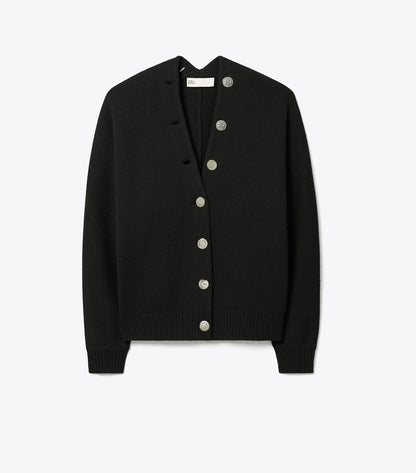 Tory Burch Merino Wool Cardigan - Black