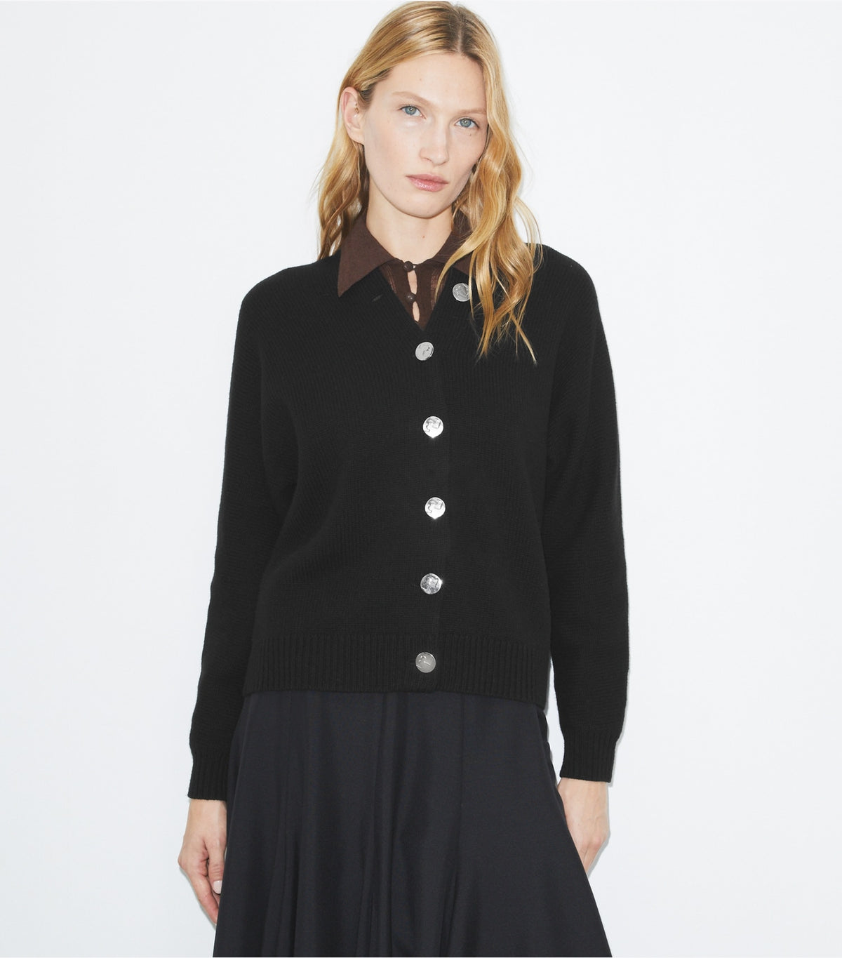 Tory Burch Merino Wool Cardigan - Black