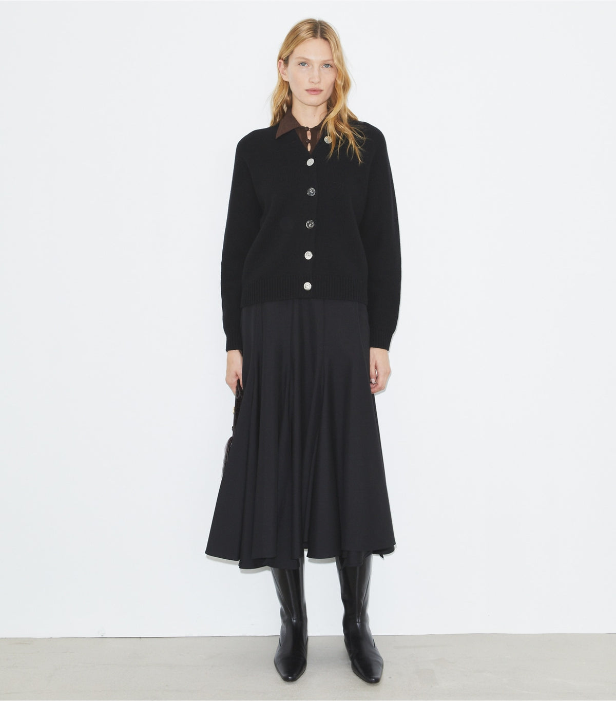 Tory Burch Merino Wool Cardigan - Black