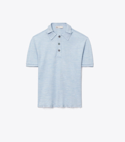 Tory Burch Silk Polo - Light Blue