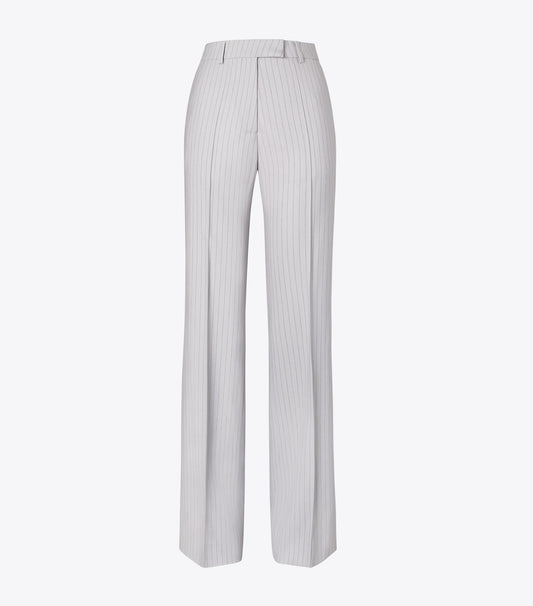 Tory Burch Viscose and Wool Pants - Dark Gray Pinstripe