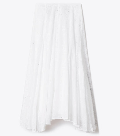Tory Burch Cotton Eyelet Skirt - White