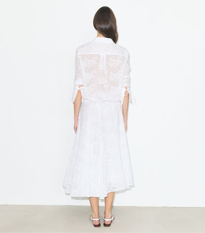 Tory Burch Cotton Eyelet Skirt - White
