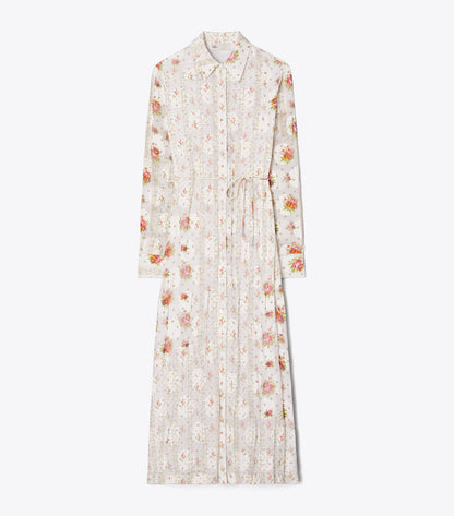 Tory Burch Cotton Jacquard Shirtdress - Multi Floral