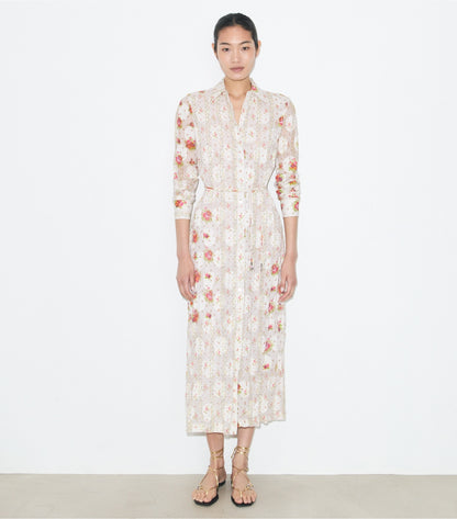 Tory Burch Cotton Jacquard Shirtdress - Multi Floral