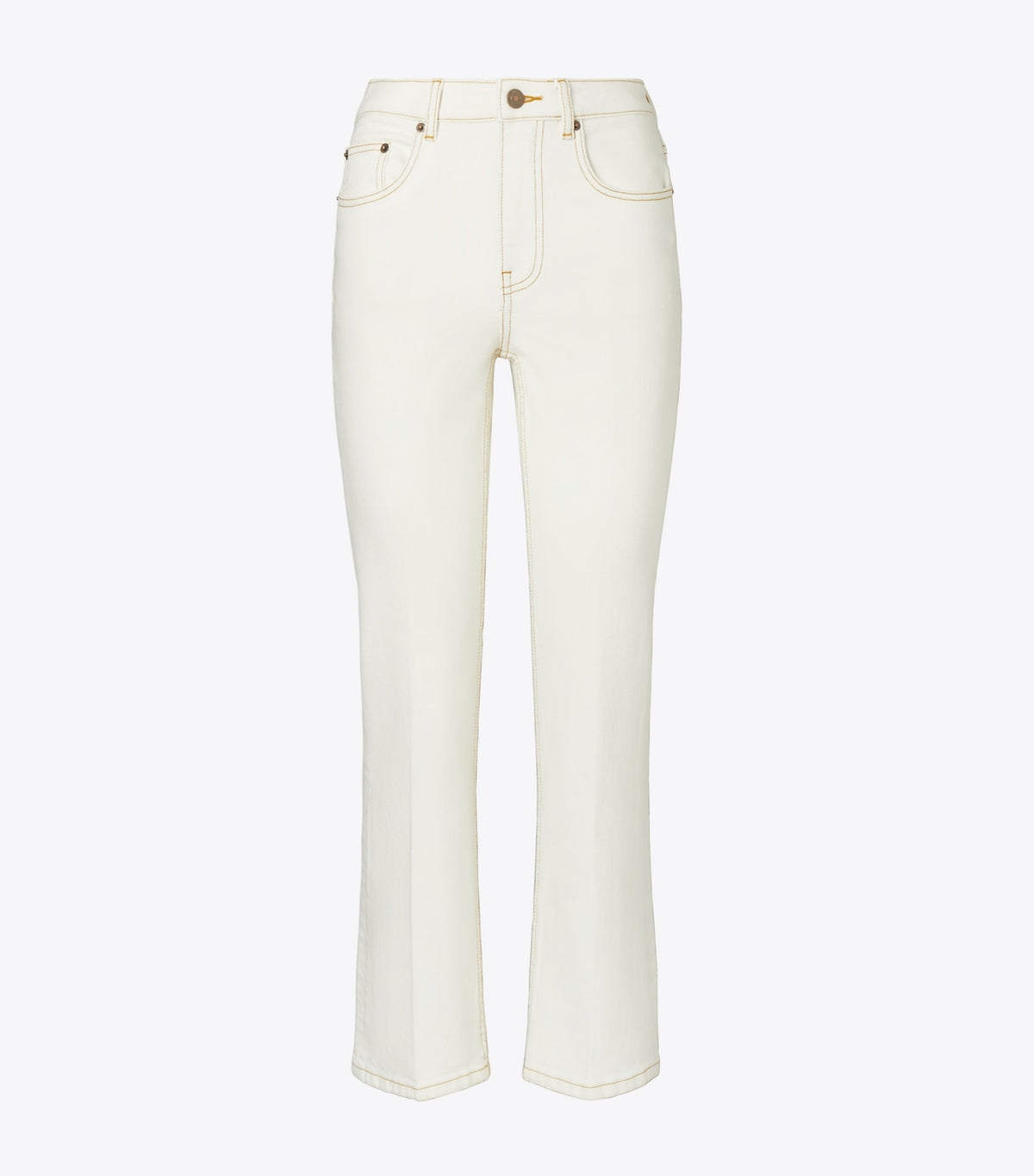 Tory Burch Cropped Flare Jean - White Chalk Wash