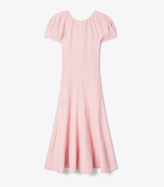 Tory Burch Balloon Sleeve Linen Dress - Light Pink