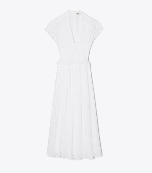 Tory Burch Eyelet Cotton Dress - White