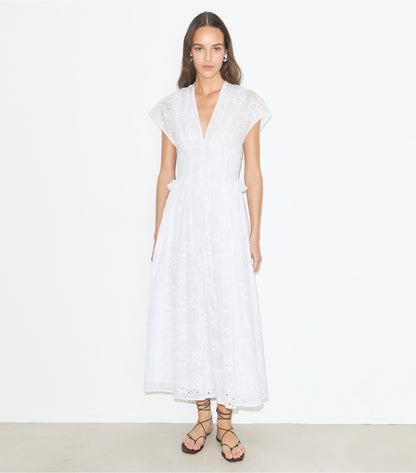 Tory Burch Eyelet Cotton Dress - White