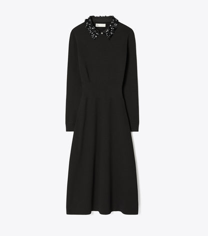 Tory Burch Embellished Collar Dress - Black