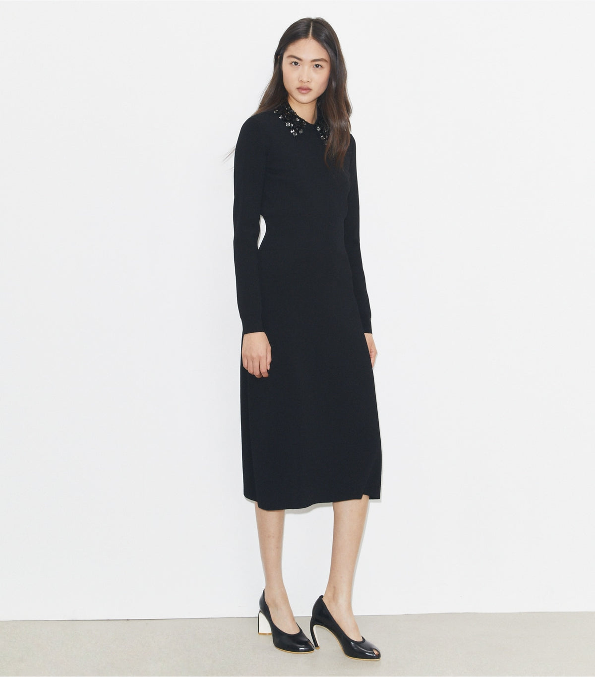 Tory Burch Embellished Collar Dress - Black