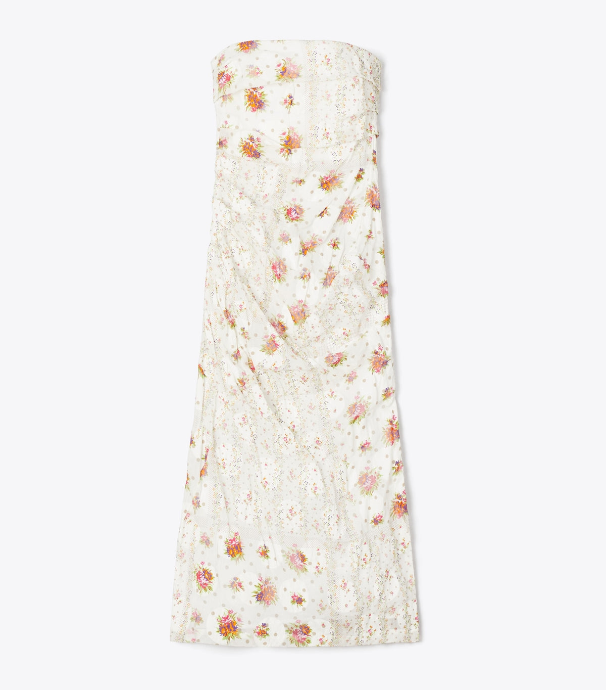 Tory Burch Strapless Cotton Jacquard Dress - Multi Floral