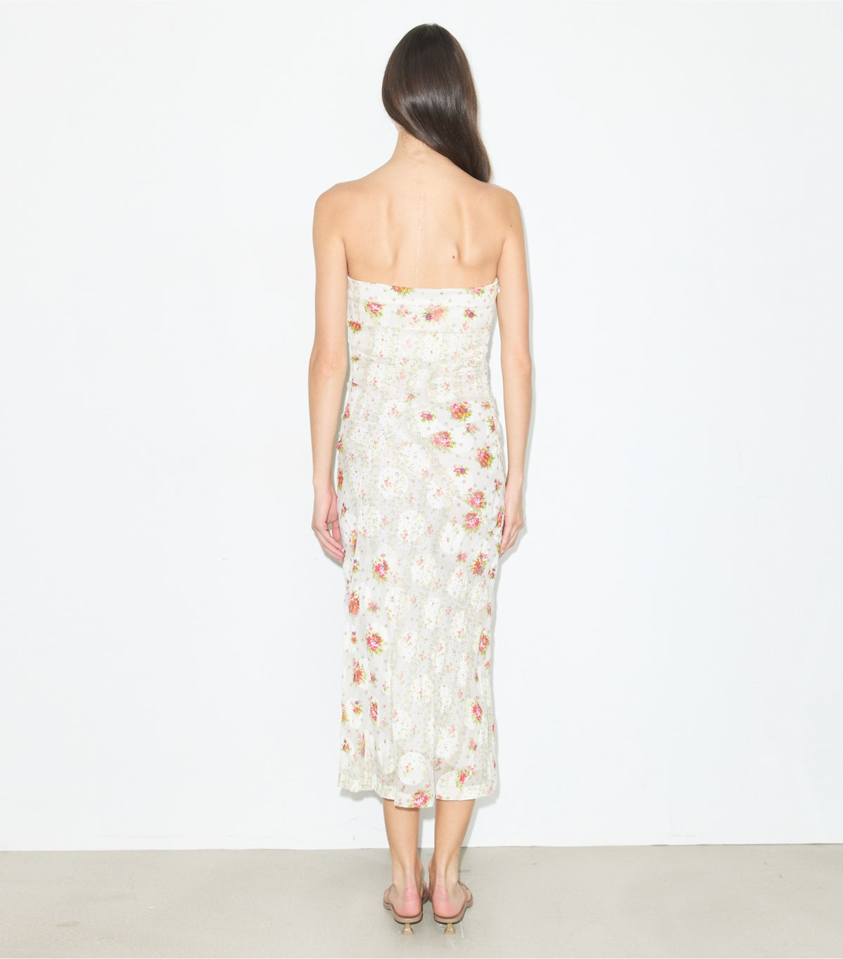 Tory Burch Strapless Cotton Jacquard Dress - Multi Floral