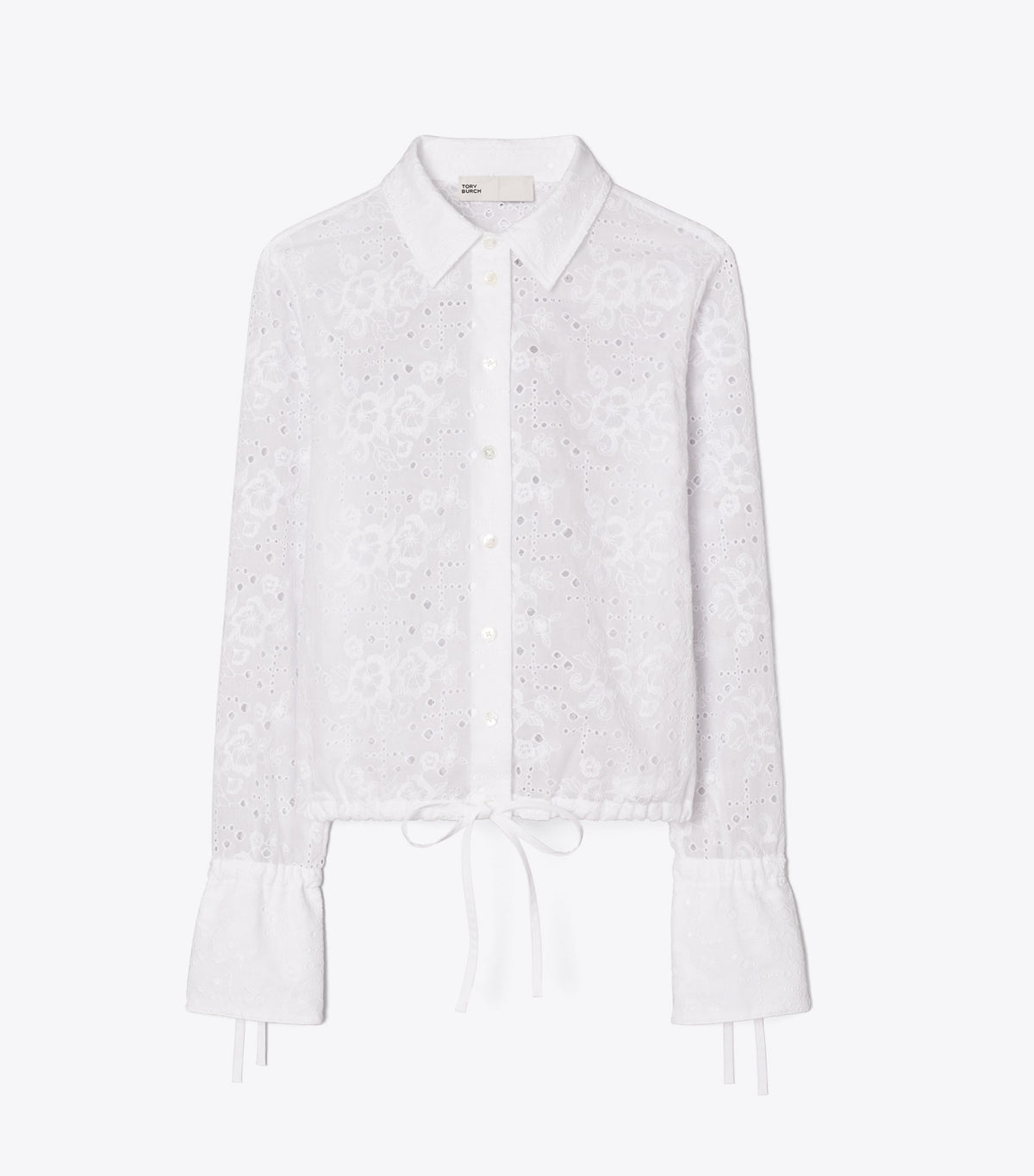 Tory Burch Cotton Eyelet Blouse - White