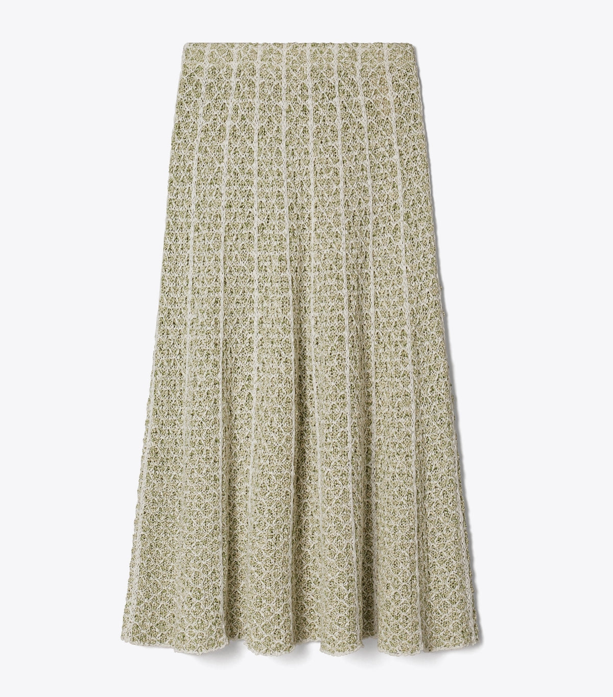 Tory Burch Pleated Knit Skirt - Green / White