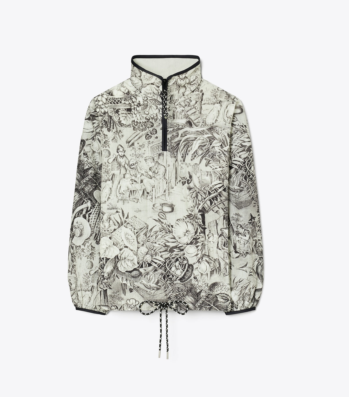 Tory Burch Nylon Ripstop Jacket - Grey Alien Toile