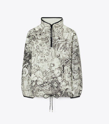 Tory Burch Nylon Ripstop Jacket - Grey Alien Toile
