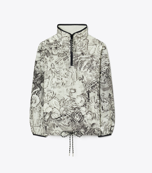 Tory Burch Nylon Ripstop Jacket - Grey Alien Toile