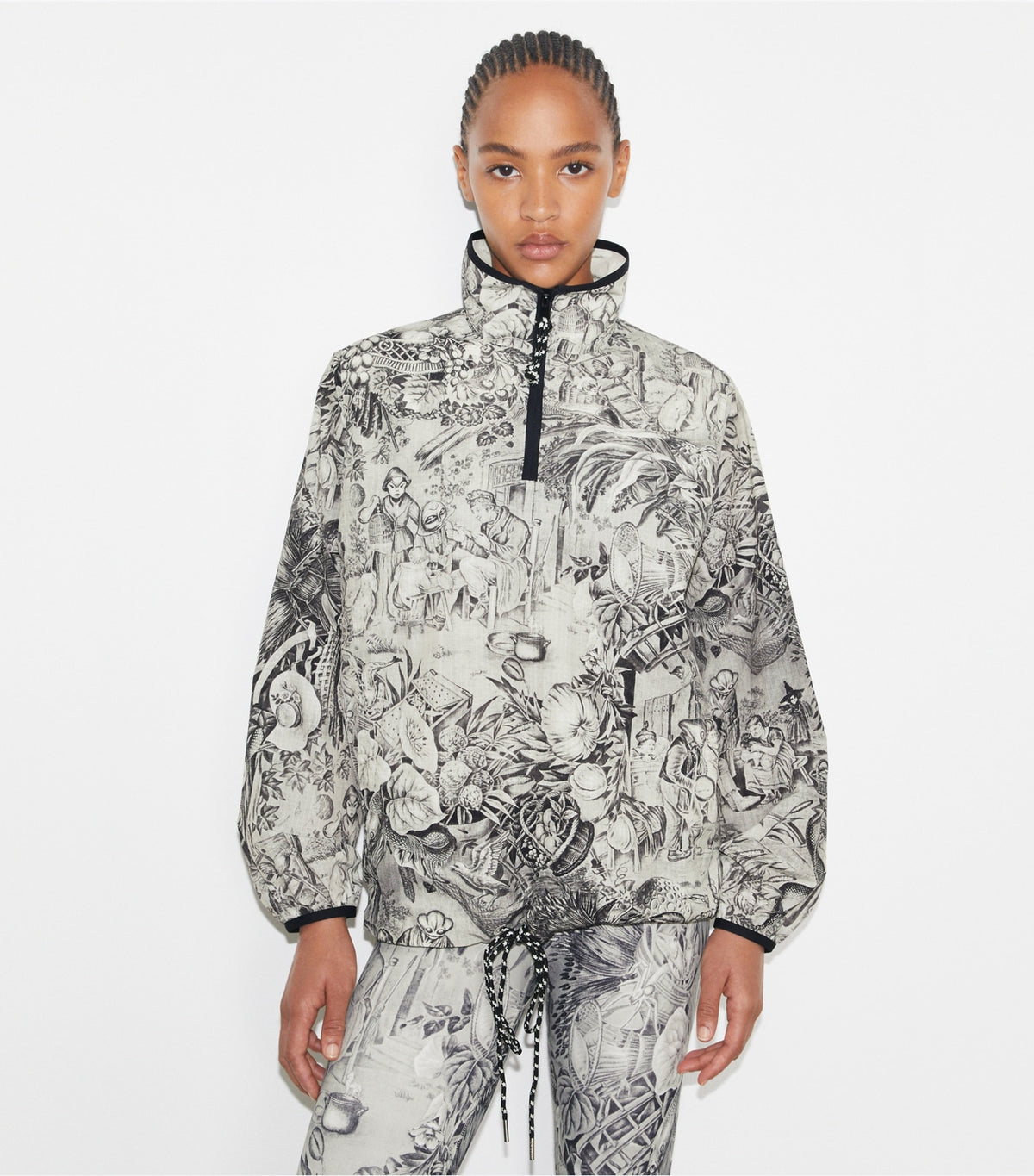 Tory Burch Nylon Ripstop Jacket - Grey Alien Toile