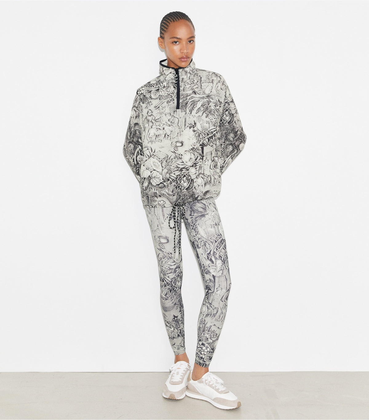 Tory Burch Nylon Ripstop Jacket - Grey Alien Toile