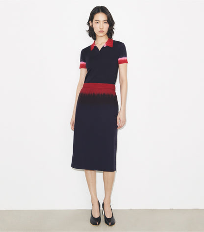 Tory Burch Poplin Skirt - Medium Navy / Red