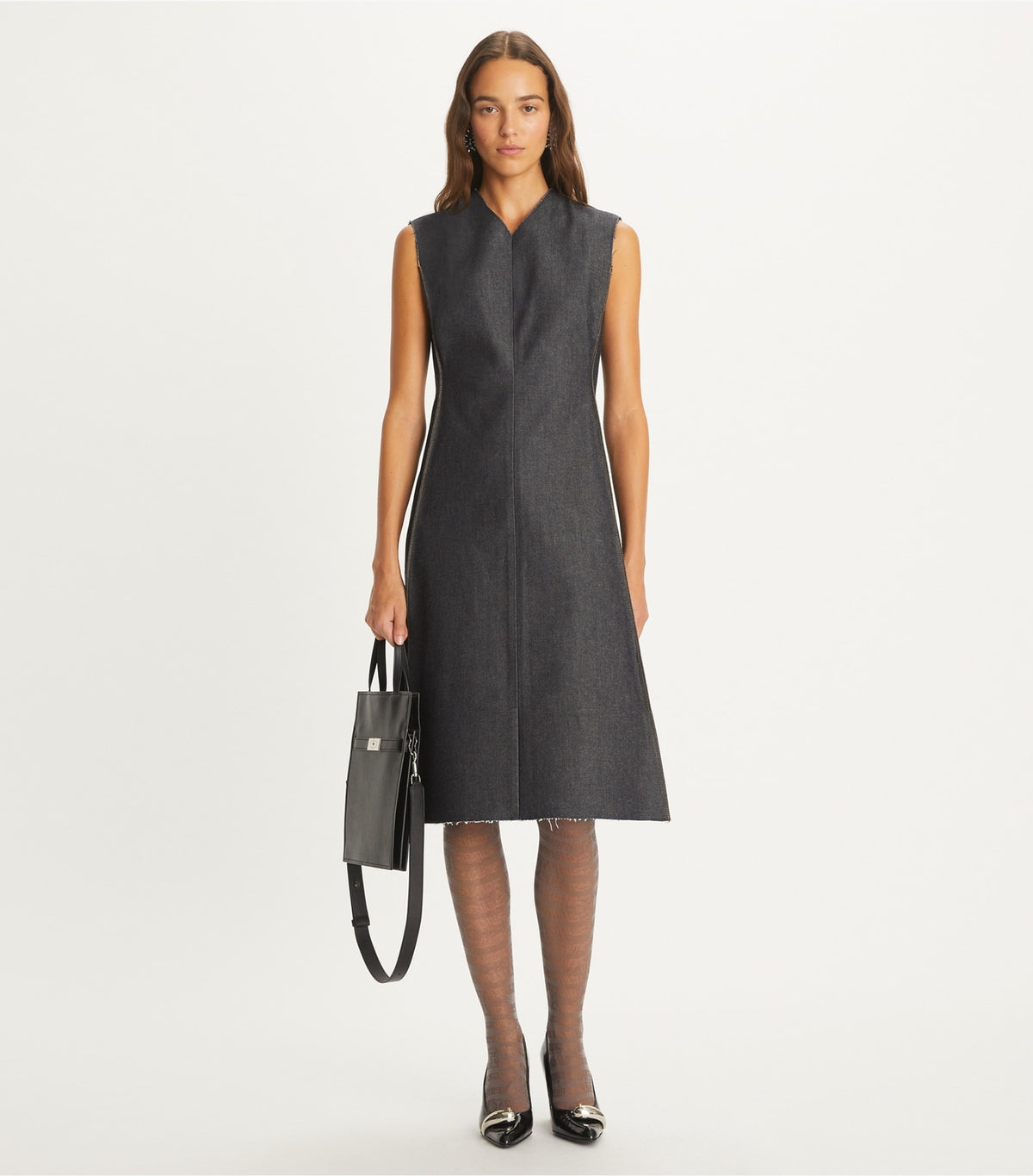 Tory Burch Denim Dress - Unwashed Tbd Raw Indigo Denim