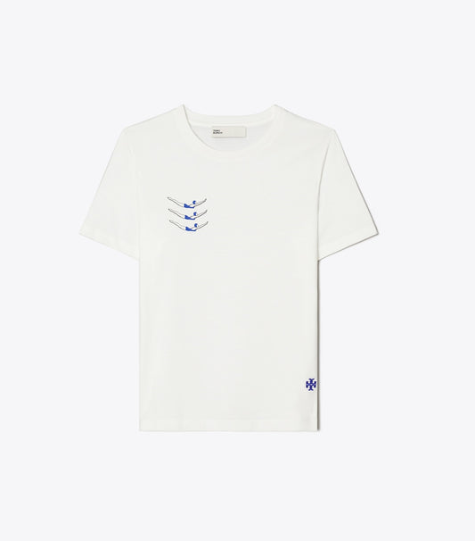 Tory Burch Swimmers Cotton T-Shirt - White