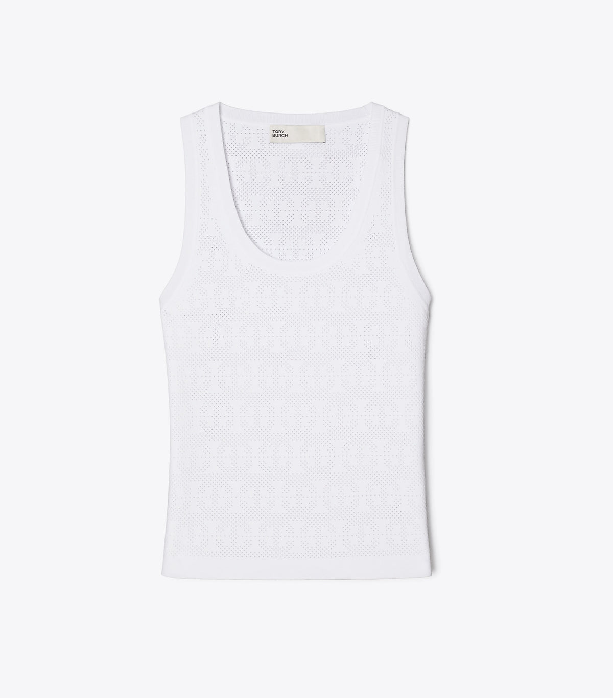 Tory Burch Pointelle Viscose Tank - White