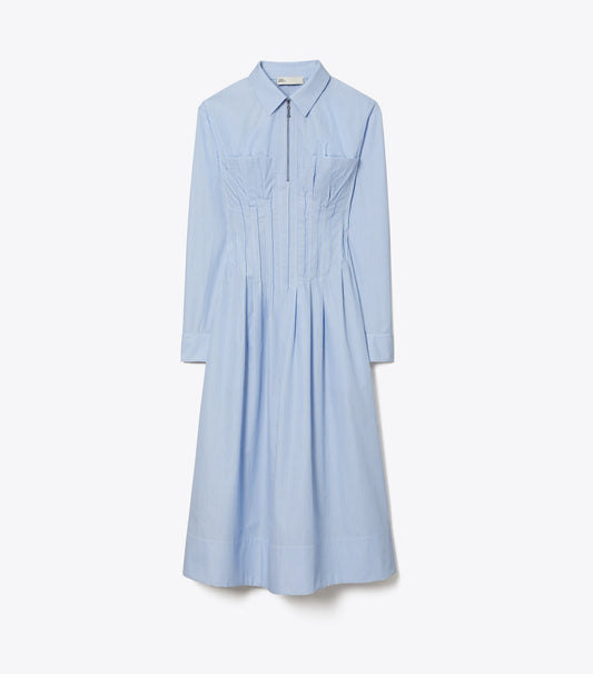 Tory Burch Striped Shirtdress - Blue Stripe