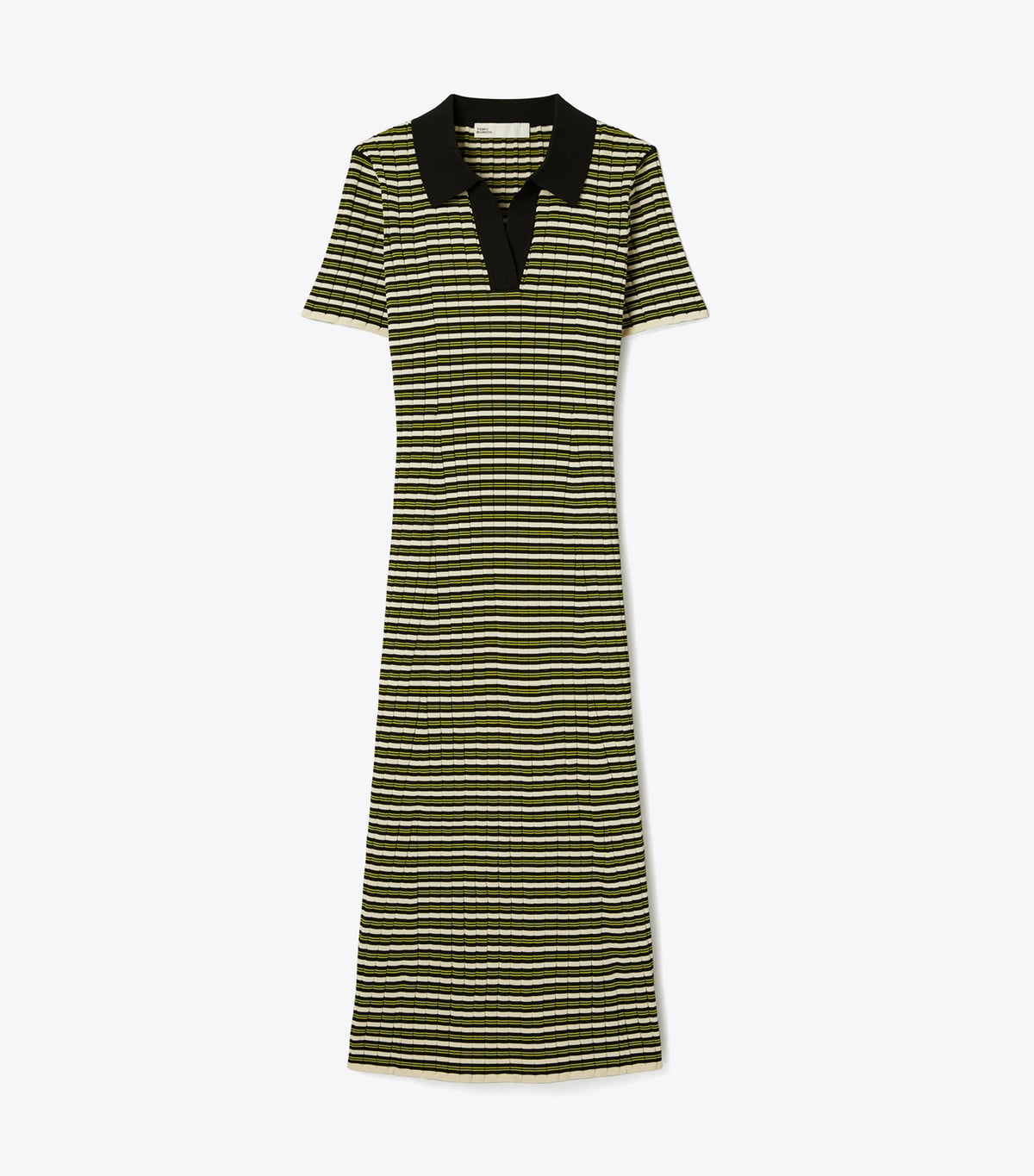 Tory Burch Stripe Knit Polo Dress - Deep Walnut