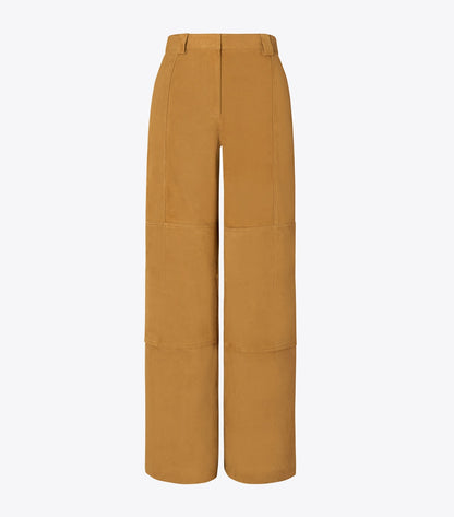 Tory Burch Relaxed-Fit Suede Pant - Hazelnut Suede