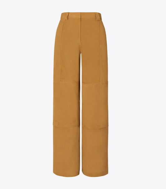 Tory Burch Relaxed-Fit Suede Pant - Hazelnut Suede