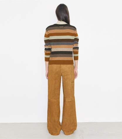 Tory Burch Relaxed-Fit Suede Pant - Hazelnut Suede