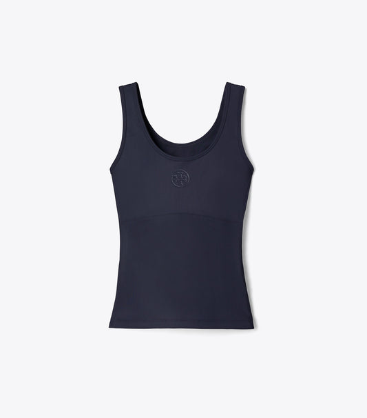 Tory Burch Embossed Logo Tennis Tank - Medium Navy