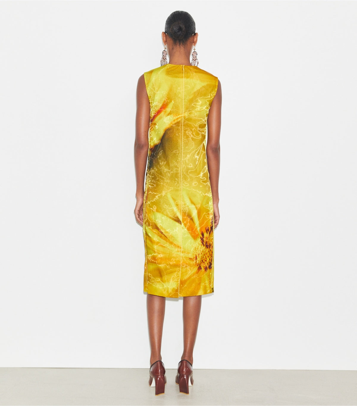 Tory Burch Printed Organza Dress - Yellow Bee