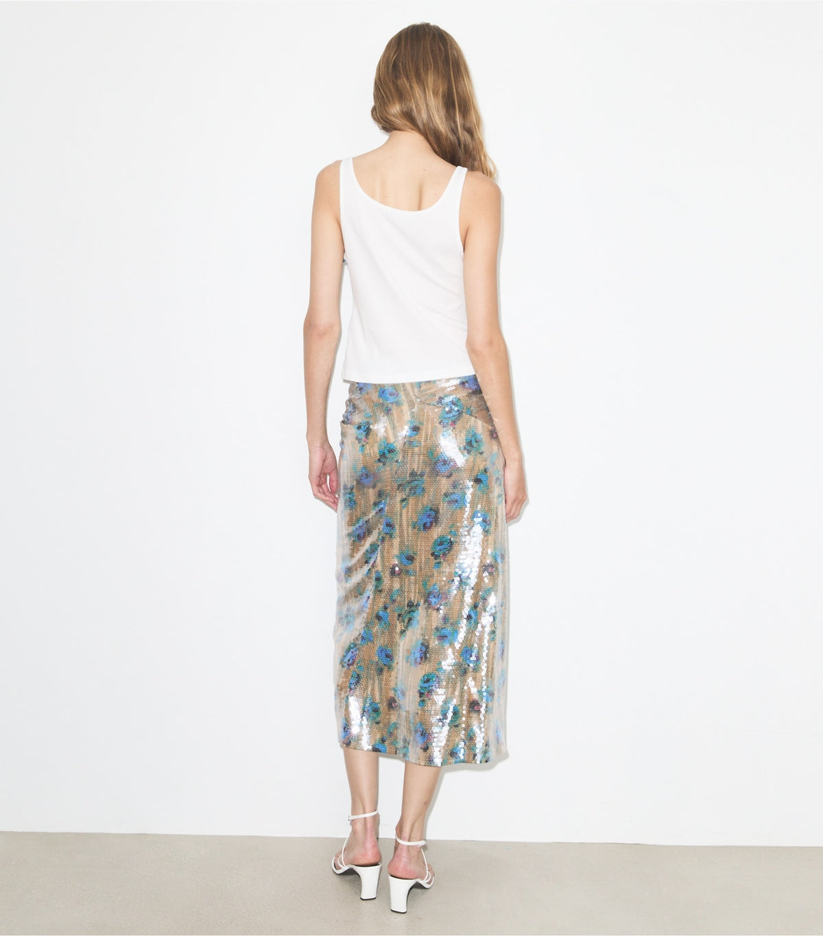 Tory Burch Sequin Skirt - Blue Roses