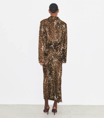 Tory Burch Viscose Shirtdress - Chocolate Brown Fawn
