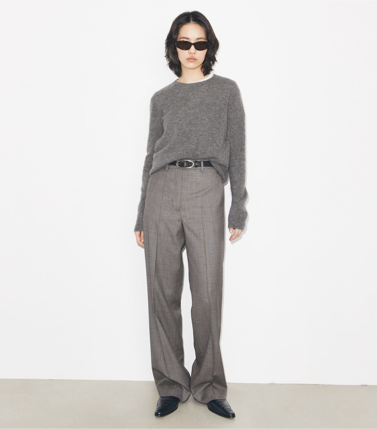 Tory Burch Wool Pant - Black / Gray