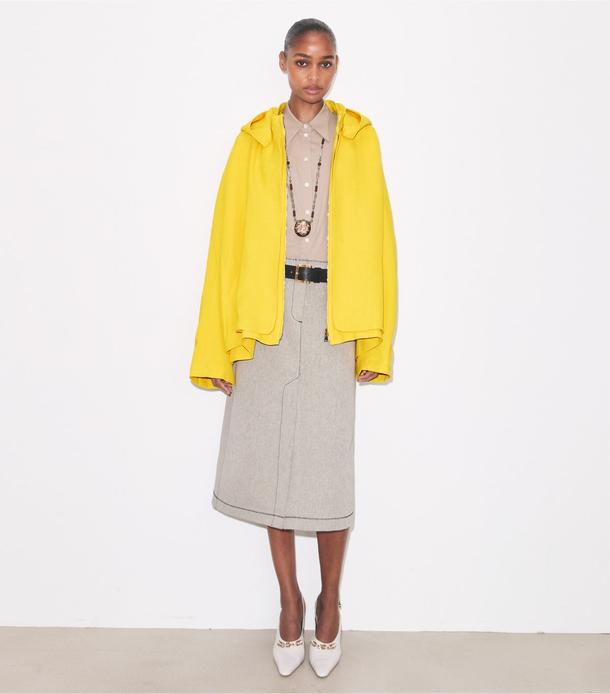 Tory Burch Oversized Waxed Canvas Jacket - Banana