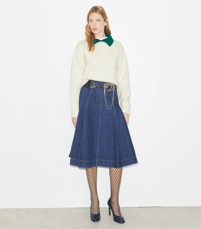 Tory Burch Wool Sweater - White / Emerald