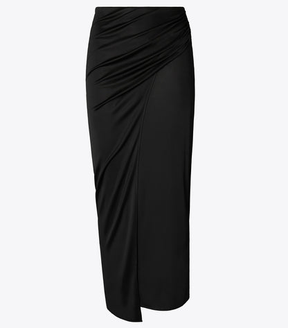 Tory Burch Wrap Jersey Skirt - Black