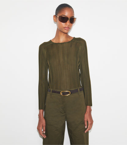 Tory Burch Viscose Sweater - Olive