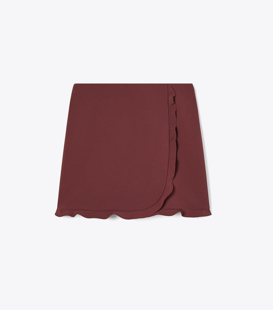 Tory Burch Ruffle Stretch Golf Skirt - Dark Sangria