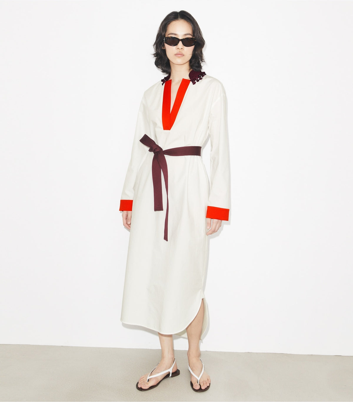 Tory Burch Belted Cotton Tunic - White