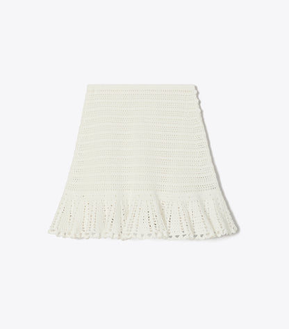 Tory Burch Crochet Cotton Skirt - White