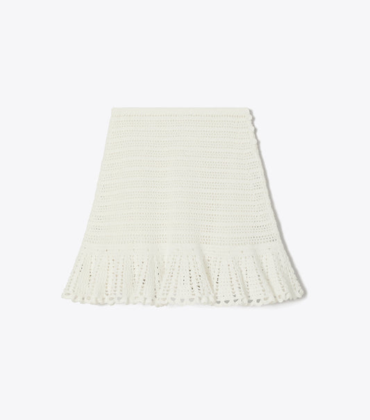 Tory Burch Crochet Cotton Skirt - White