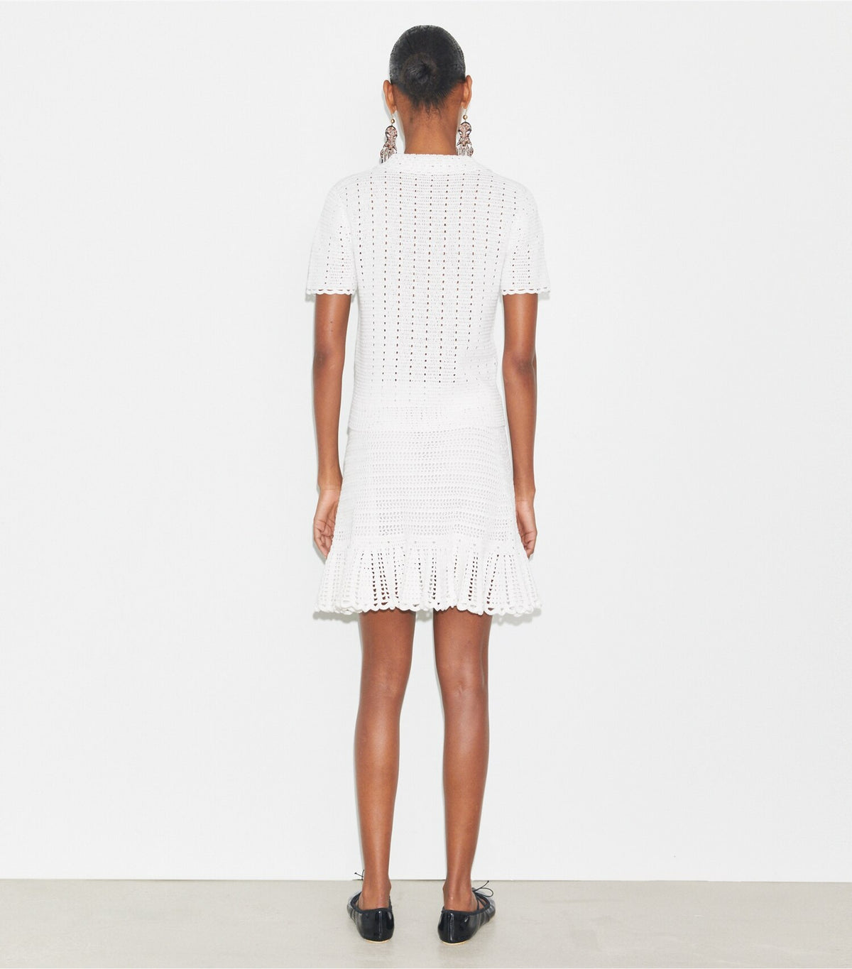 Tory Burch Crochet Cotton Skirt - White