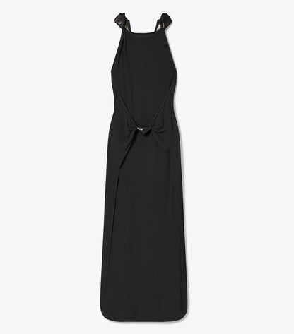 Tory Burch Knotted Crepe Dress - Black