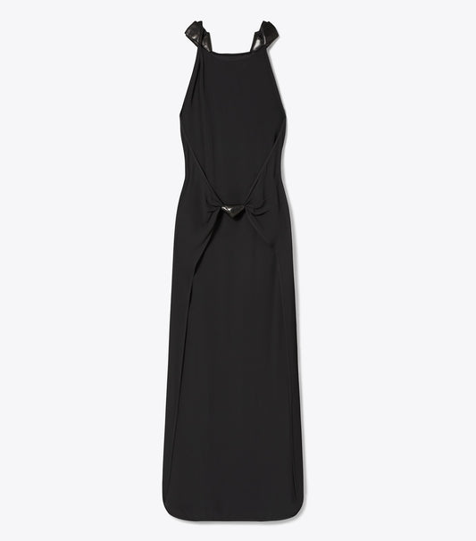 Tory Burch Knotted Crepe Dress - Black