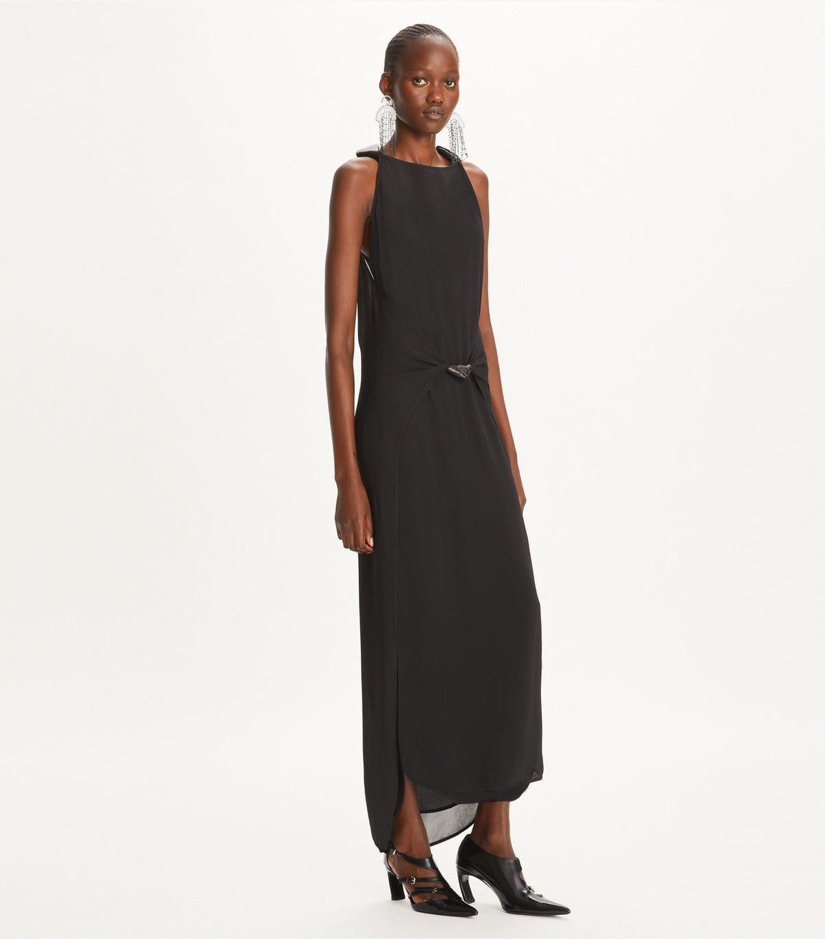 Tory Burch Knotted Crepe Dress - Black